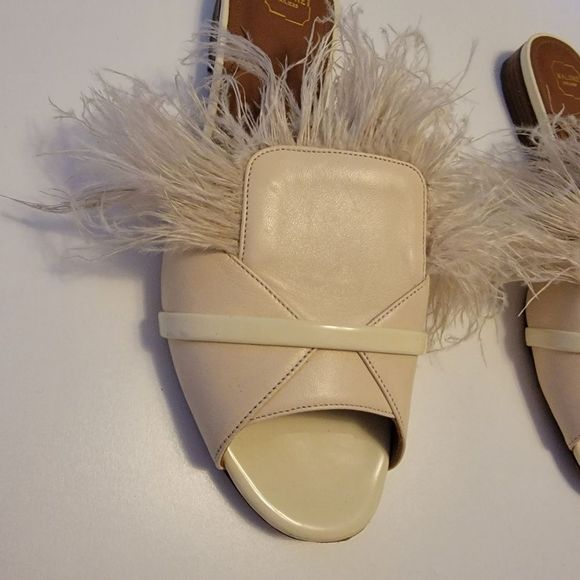 Malone Souliers 'Marina' Feather Satin Hollywood Starlet Glam Slides - Picture 6 of 11